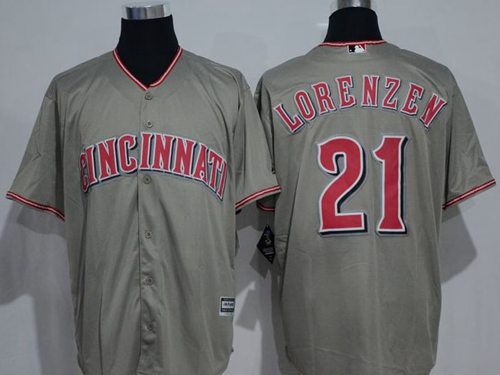 لعبة الكف Men's Cincinnati Reds #21 Michael Lorenzen Gray Road Stitched MLB Majestic Cool Base Jersey قطع غيار نيسان